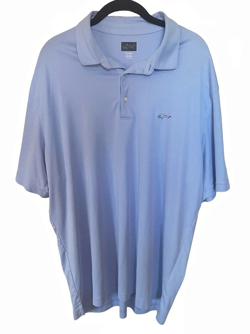 Greg Norman Men’s Blue Golf Polo Shirt Size XL Shark Logo